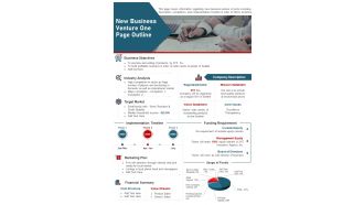 New business venture one page outline presentation report infographic ppt pdf document