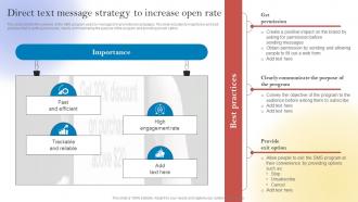 New Customer Acquisition By Optimizing Direct Text Message Strategy To Increase Open Rate MKT SS V