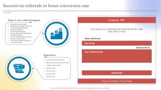New Customer Acquisition By Optimizing Incentivize Referrals To Boost Conversion Rate MKT SS V