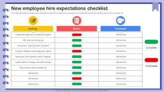 New Employee Hire Expectations Checklist