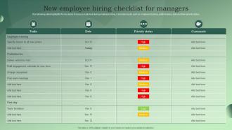 New Employee Hiring Checklist For Managers
