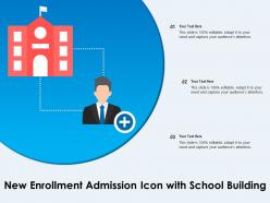 New enrollment admission icon with school building