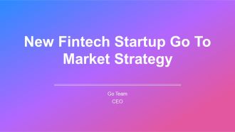 New Fintech Startup Go To Market Strategy PPT Designs AT