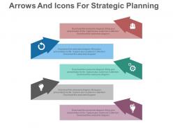 New five arrows and icons for strategic planning samples flat powerpoint design
