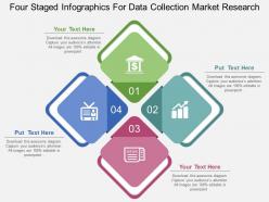 New four staged infographics for data collection market research flat powerpoint design
