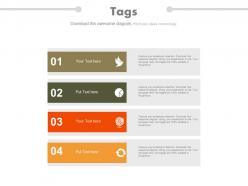 New four vertical tags for business data analysis flat powerpoint design