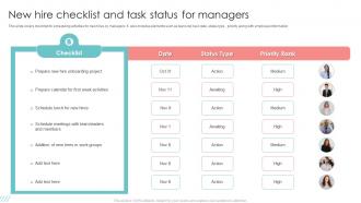 New Hire Checklist And Task Status For Managers