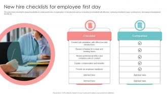New Hire Checklists For Employee First Day