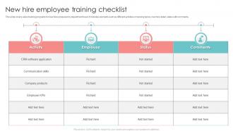 New Hire Employee Training Checklist