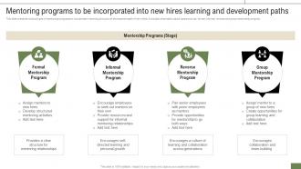 New Hire Enrollment Strategy Mentoring Programs To Be Incorporated Into New Hires Learning