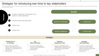 New Hire Enrollment Strategy Strategies For Introducing New Hires To Key Stakeholders