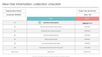 New Hire Information Collection Checklist