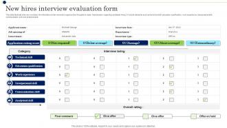New Hires Interview Evaluation Form