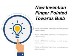 New invention finger pointed towards bulb