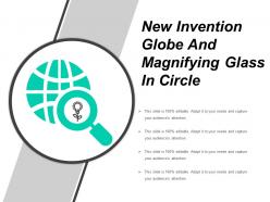 New invention globe and magnifying glass in circle