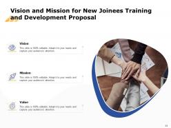 New joinees training and development proposal powerpoint presentation slides