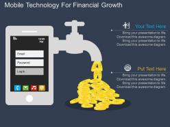 New mobile technology for financial growth flat powerpoint design