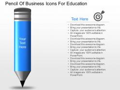 New pencil of business icons for education powerpoint template