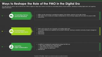 New Pmo Roles To Support Digital Enterprise Ways To Reshape The Role Of The Pmo Digital Era