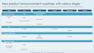 New Product Announcement Roadmap With Various Stages