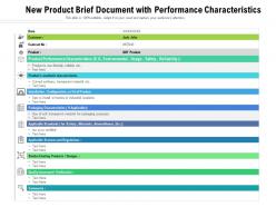 New Product Brief Document With Performance Characteristics