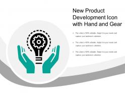 New product development icon with hand and gear