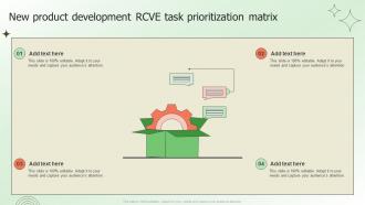 New Product Development RCVE Task Prioritization Matrix