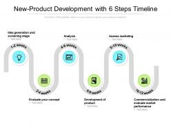 New product development with 6 steps timeline