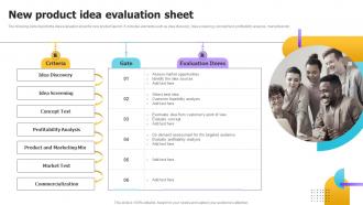New Product Idea Evaluation Sheet