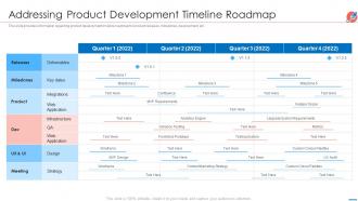 New product introduction market addressing product development timeline roadmap