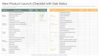 New Product Launch Checklist With Task Status