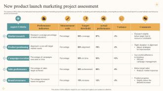 New Product Launch Marketing Project Assessment