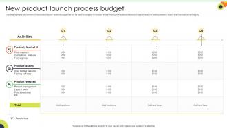 New Product Launch Process Budget