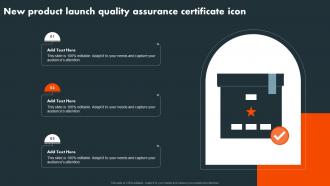 New Product Launch Quality Assurance Certificate Icon