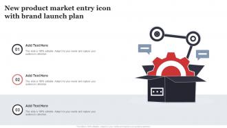 New Product Market Entry Icon With Brand Launch Plan