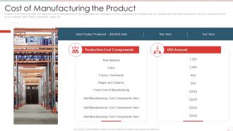 New product performance evaluation cost of manufacturing the product