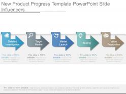 New product progress template powerpoint slide influencers