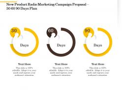New product radio marketing campaign proposal 30 60 90 days plan ppt powerpoint model