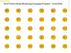 New product radio marketing campaign proposal icons slide ppt powerpoint pictures