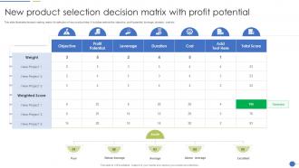 New Product Selection Decision Matrix With Profit Potential