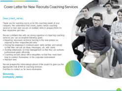New recruits coaching proposal powerpoint presentation slides