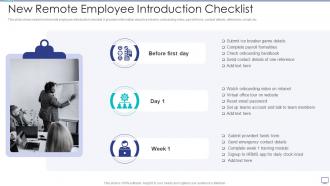 New Remote Employee Introduction Checklist