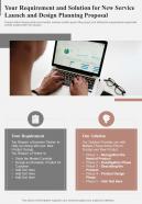 New Service Launch And Design For Your Requirement And Solution One Pager Sample Example Document