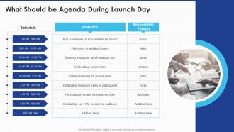 New Service Launch And Marketing What Should Be Agenda During Launch Day
