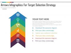 New six staged arrow infographics for target selection strategy flat powerpoint design