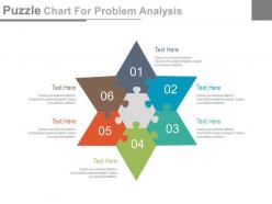 New six staged puzzle chart for problem analysis flat powerpoint design