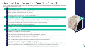 New Staff Recruitment And Selection Checklist