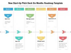 New start up pitch deck six months roadmap template