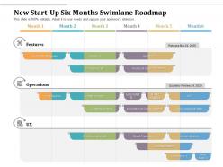 New start up six months swimlane roadmap