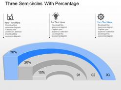 New three semicircles with percentage powerpoint template